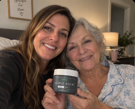 Emily Carter with her mother